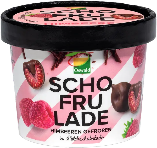 Изображение Ягоды замороженный Шорфулад малина в молочном шок Фриц Освальд Гмбх карт/уп, 130 г
