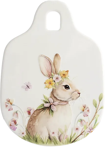 Изображение Подставка 15*21см под горячее Анна Лафарг кролик с венком Анна Лафарг кор, 1 шт