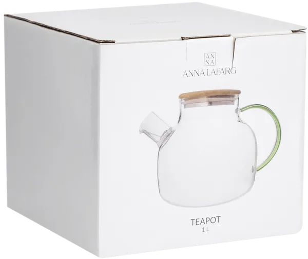 Изображение Чайник 1л заварочный Анна Лафарг бранч зеленая ручка Анна Лафарг кор, 1 шт