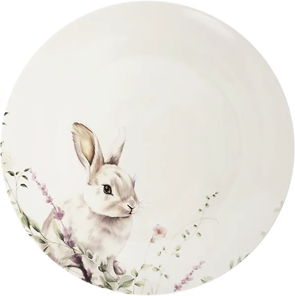 Изображение Тарелка 27см обеденная Анна Лафарг кролик в цветах Анна Лафарг , 1 шт