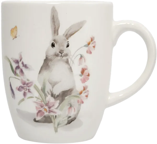 Изображение Кружка 330мл белая Анна Лафарг кролик с цветами Анна Лафарг кор, 1 шт