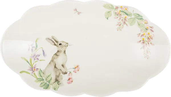 Изображение Блюдо 31*18см Анна Лафарг кролик с цветами Анна Лафарг кор, 1 шт