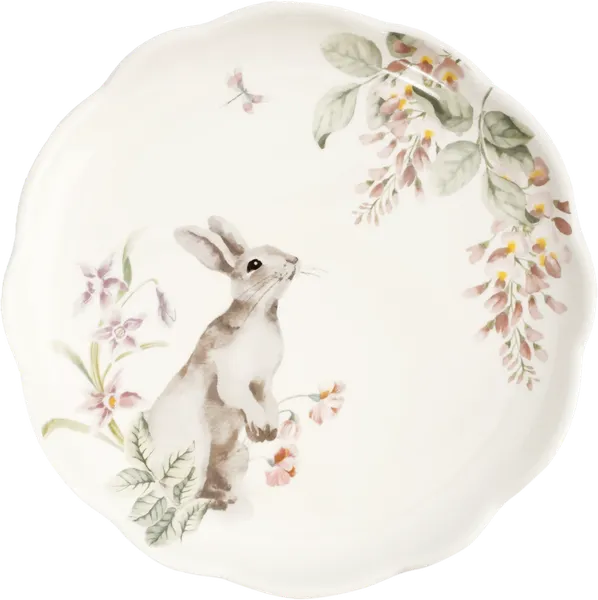 Изображение Тарелка 25см обеденная Анна Лафарг кролик с цветами Анна Лафарг кор, 1 шт