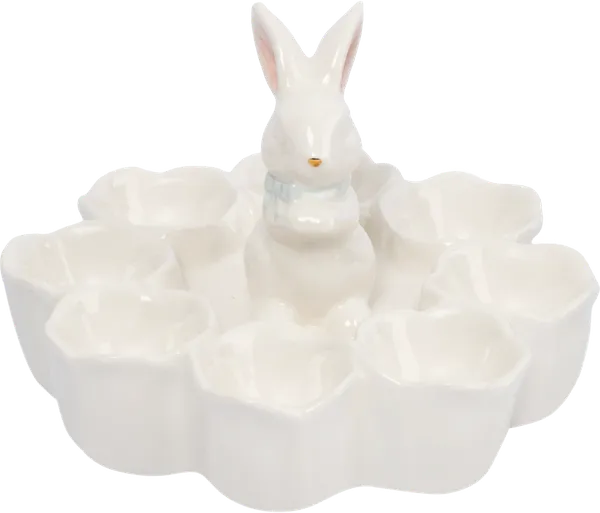 Изображение Блюдо 18см пасхальное Анна Лафарг кролик в цветах 8 яиц Анна Лафарг кор, 1 шт