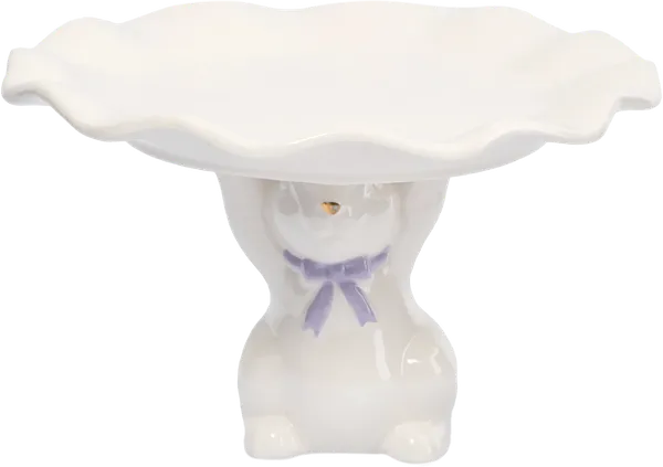 Изображение Блюдо 19*12см на ножке Анна Лафарг кролик с бантом Анна Лафарг кор, 1 шт