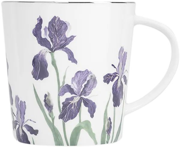 Изображение Кружка 450мл белая Анна Лафарг ирисы фарфор Анна Лафарг кор, 1 шт