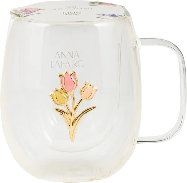 Изображение Кружка 330мл прозрачная Анна Лафарг тюльпаны деко Анна Лафарг кор, 1 шт