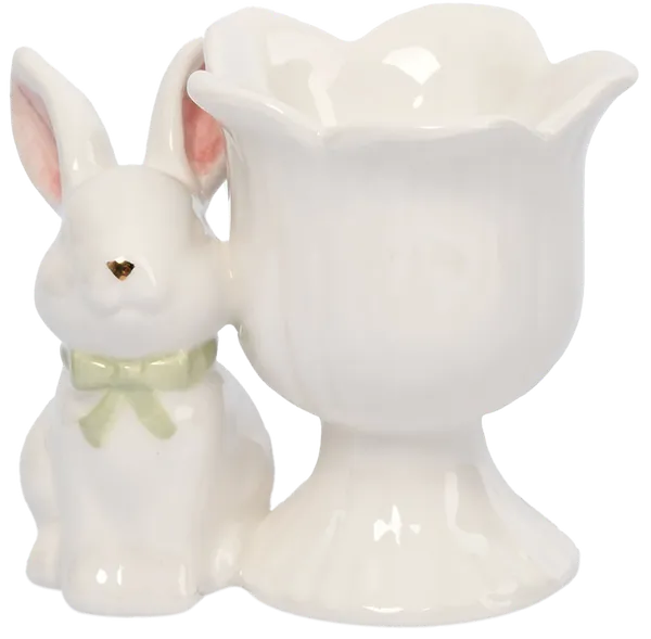 Изображение Подставка 7см для яиц Анна Лафарг кролик с цветком Анна Лафарг кор, 1 шт