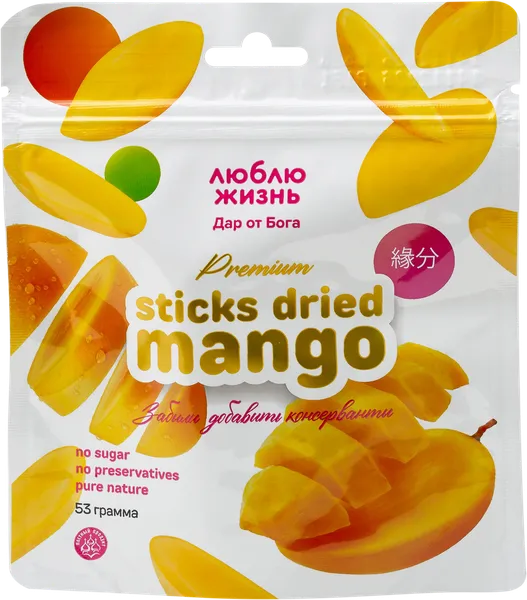 Изображение Манго натуральное Люблю Жизнь сушеное Эксим Пасифик м/у, 53 г
