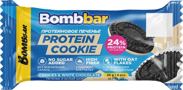 Изображение Печенье протеиновое Бомббар какао со сливочным кремом Фитнес Фуд м/у, 25 г