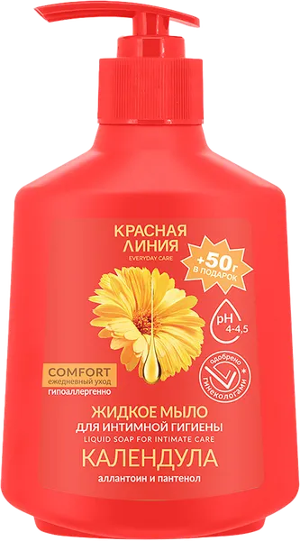 Изображение Мыло жидкое для интимной гигиены Красная Линия календула Красная линия ООО п/у, 300 мл