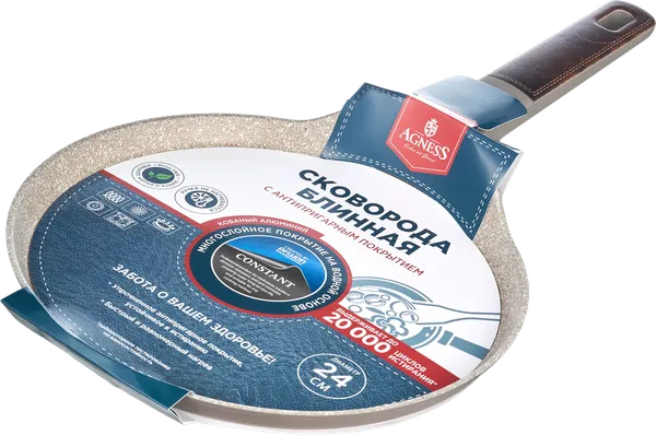 Изображение Сковорода 24см для блинов Агнесс марбл антипригар Агнесс , 1 шт