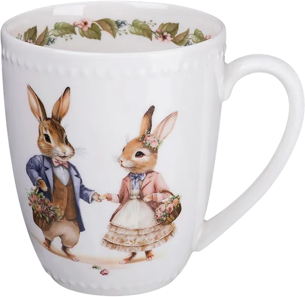 Изображение Кружка 400мл белая Лефард кролики фарфор Лефард кор, 1 шт