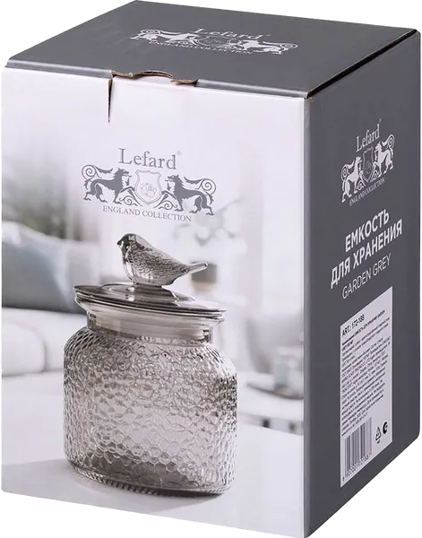 Изображение Емкость 650мл для хранения Лефард гарден грей стекло Лефард , 1 шт
