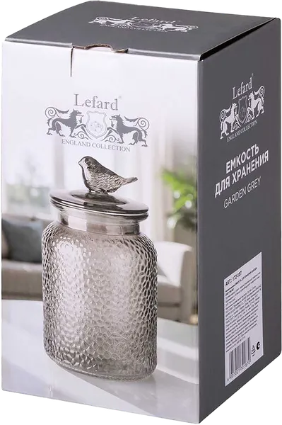 Изображение Емкость 950мл для хранения Лефард гарден грей стекло Лефард , 1 шт