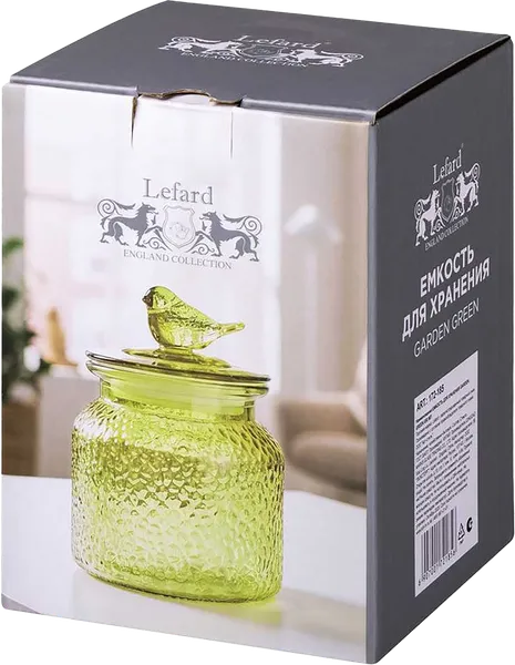 Изображение Емкость 650мл для хранения Лефард гарден грин стекло Лефард , 1 шт