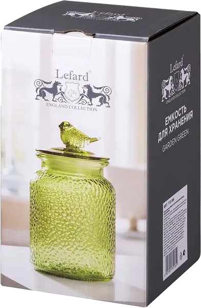 Изображение Емкость 950мл для хранения Лефард гарден грин стекло Лефард , 1 шт