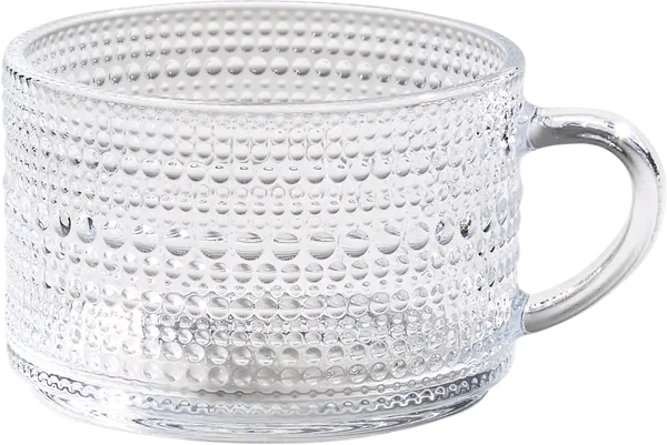 Изображение Кружка 400мл прозрачная Лефард рельефная узор Лефард кор, 1 шт