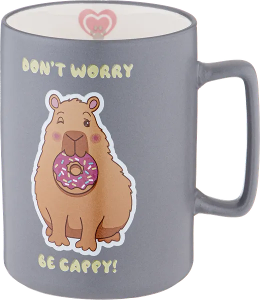 Изображение Кружка 400мл серая Лефард капибара позитив Лефард кор, 1 шт