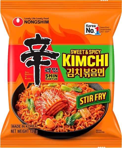 Изображение Лапша быстрого приготовления Нонгшим кимчи стир фрай рамен Нонгшим м/у, 137 г