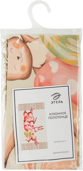 Изображение Полотенце 40*73см для кухни Этель зайчик с цветком ИП Симановский Е.А. п/у, 1 шт
