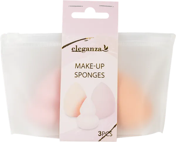 Изображение Спонж для макияжа Элеганза розово-бежевый Купман Интернэшнл м/у, 3 шт