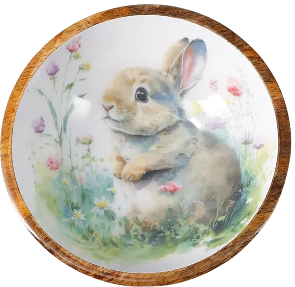 Изображение Миска 20см дерево Купман пасхальный кролик Купман Интернэшнл , 1 шт