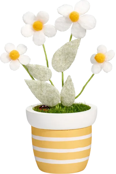 Изображение Декор 14см пасхальный Купман горшок с цветами Купман Интернэшнл , 1 шт