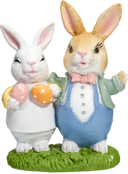 Изображение Фигурка 12см пасхальная Купман 2 кролика на лугу Купман Интернэшнл , 1 шт