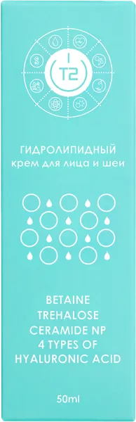 Изображение Крем для лица и шеи Т2 косметика гидролипидный Т2 косметика к/у, 50 мл