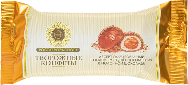 Изображение Десерт творожный 15% в молочном шоколаде Ростагроэкспорт с молоком сгущенным варе РостАгроКомплекс м/у, 40 г