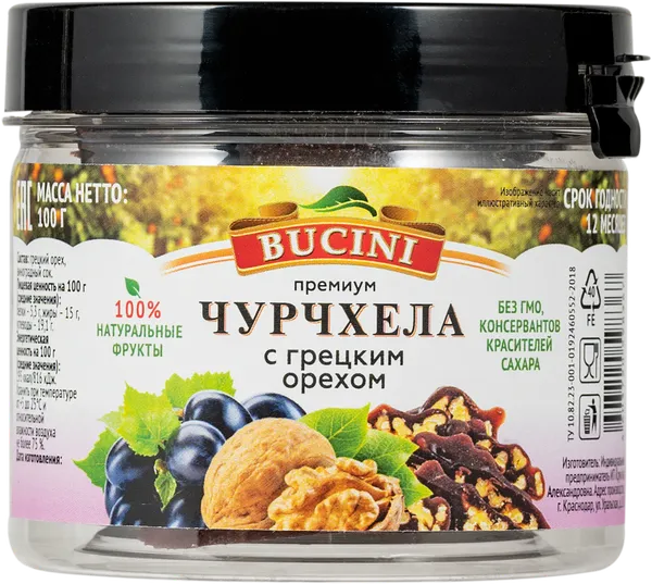 Изображение Чурчхела с грецким орехом Бучини Крук А.А п/б, 100 г