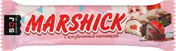 Изображение Маршмеллоу в молочном шоколаде Сожд клубника батончик СОДЖ м/у, 30 г