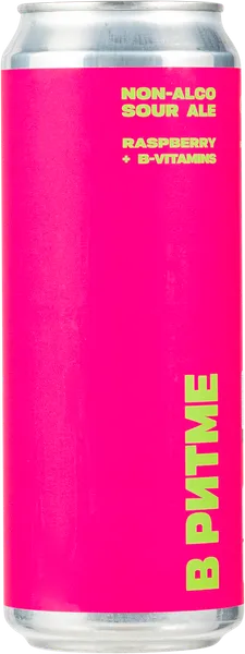 Изображение Пивной напиток б/а светлый В Ритме Малина Фруктовый саур эль В Ритме ж/б, 0,45 л