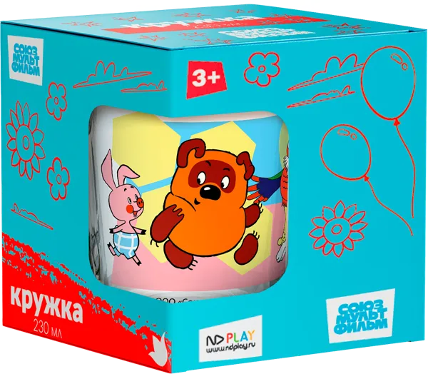 Изображение Кружка 230мл стекло НД плэй винни пух и пятачок ОСЗ ООО к/у, 1 шт