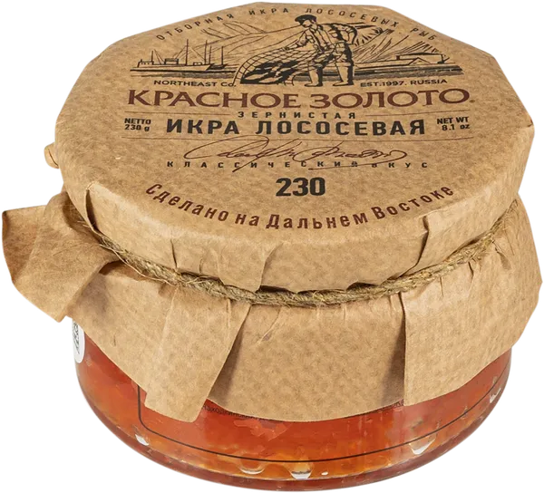 Изображение Икра зернистая Красное Золото лососевая ГК КЗ ООО с/б, 230 г
