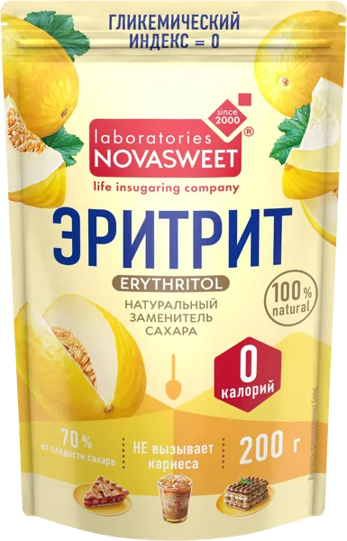 Изображение Эритрит Новасвит дынный сахар Новапродукт АГ м/у, 200 г