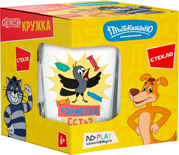 Изображение Кружка 230мл стекло НД плэй простоквашино ОСЗ ООО к/у, 1 шт