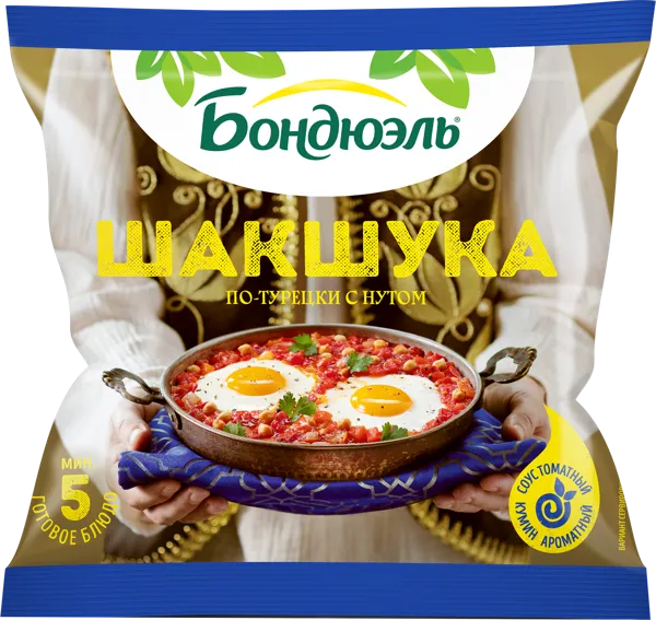 Изображение Овощная смесь замороженное Бондюэль шакшука с нутом Бондюэль Кубань м/у, 200 г