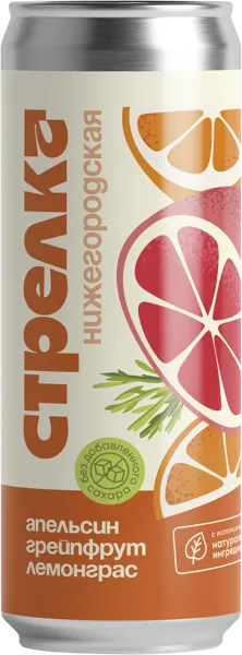 Изображение Напиток газ Нижегородская стрелка Апельсин Ггрейпфрут Лемон Брюмен ж/б, 0,33 л