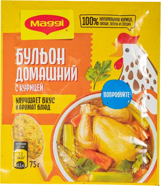 Изображение Бульон для супа Магги куриный Нестле Россия м/у, 75 г