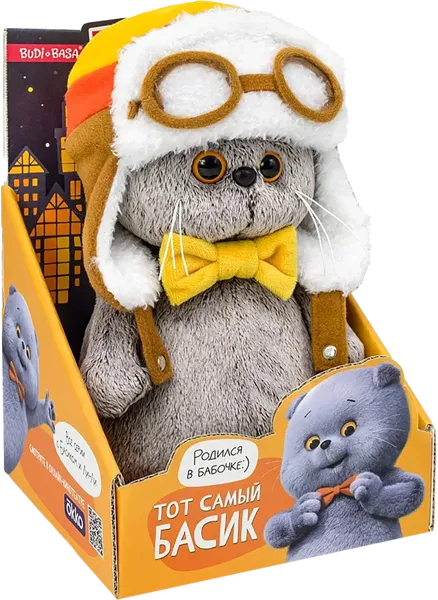 Изображение Мягкая игрушка 19см Будибаса басик авиатор МПП ООО , 1 шт