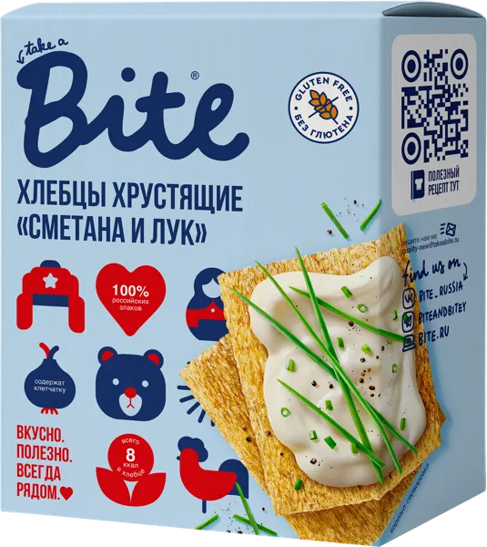 Изображение Хлебцы кукурузно-рисовые Байт сметана и лук Биофудлаб кор, 100 г