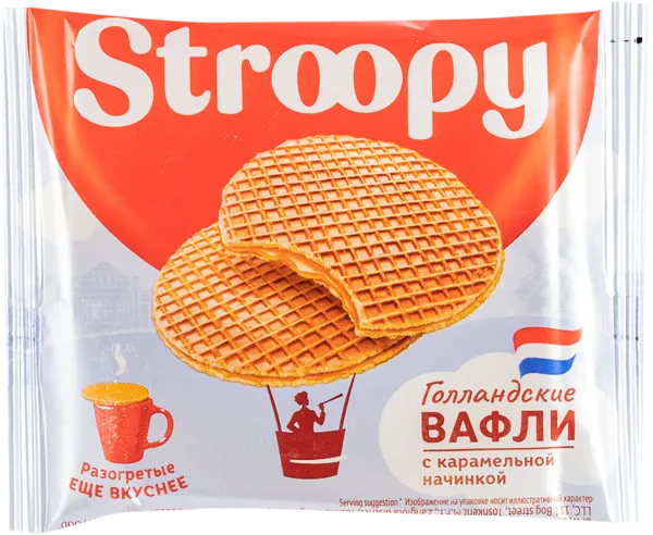 Изображение Вафли голландские Струпи с мягкой карамелью Луви Фуд м/у, 30 г
