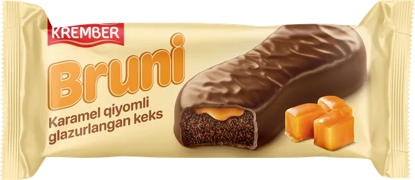 Изображение Кекс шоколадный в глазури Крембер Бруни с карамелью Альмерро м/у, 40 г