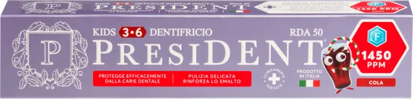 Изображение Зубная паста детская от 3 до 6 лет Президент кола рда 50 Бетафарма к/у, 70 г