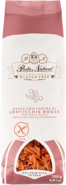 Изображение Макароны из красной чечевицы Паста Натура из Пьемонта фузилли без глютена Паста Натура м/у, 250 г