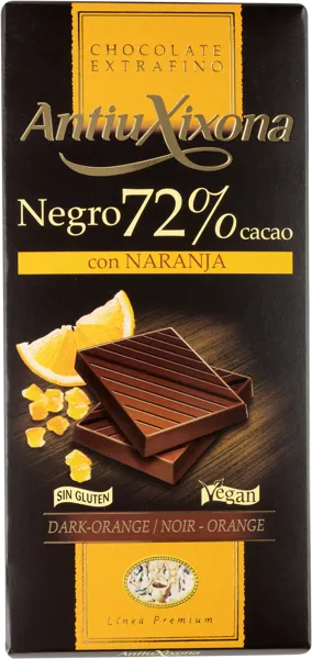 Изображение Шоколад темный 72% Антью Хихона с апельсином Санчис Мира кор, 100 г