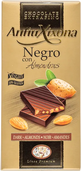 Изображение Шоколад темный 72% Антью Хихона с миндалем Санчис Мира кор, 125 г