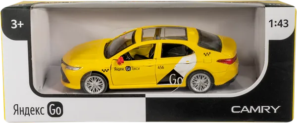 Изображение Машина 1:43 инерционная Яндекс го тойота камри желтая Чхенджен Интернешнл к/у, 1 шт